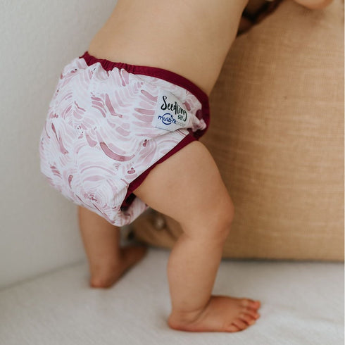 CUSTOMER MARKETPLACE | Seedling Baby Multi-fit Pocket Nappy | DELAMINATED COVER + SLACK ELASTICS